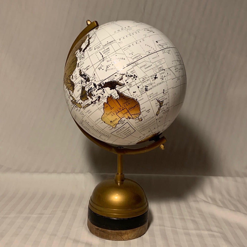 Gold, Black & White Medium Sized Globe